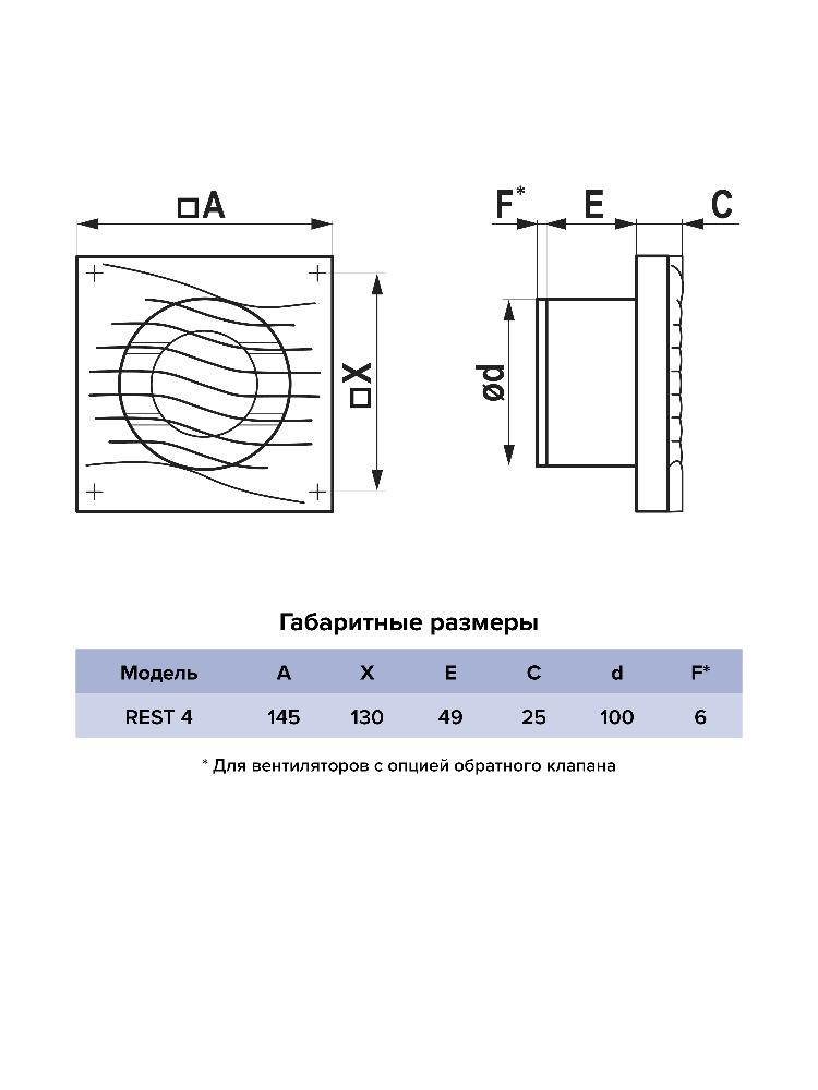 картинка Вентилятор накладной REST D100 сетка ERA от магазина sp-market