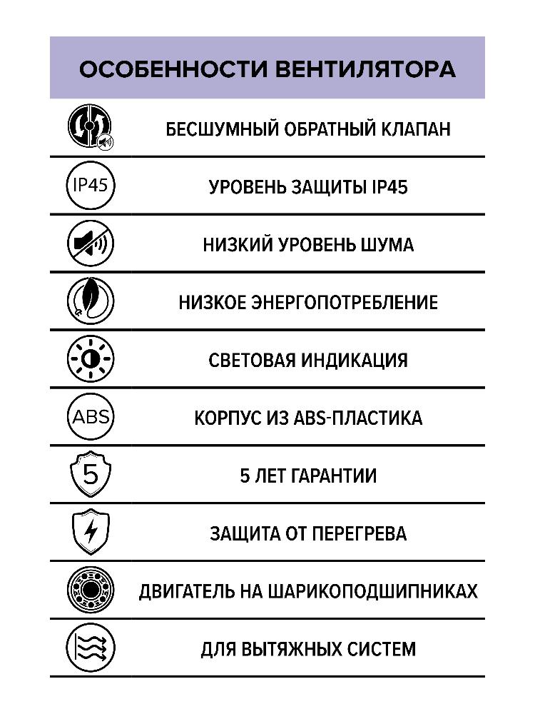 картинка Вентилятор накладной AEON D125 обр.клапан DICITI от магазина sp-market
