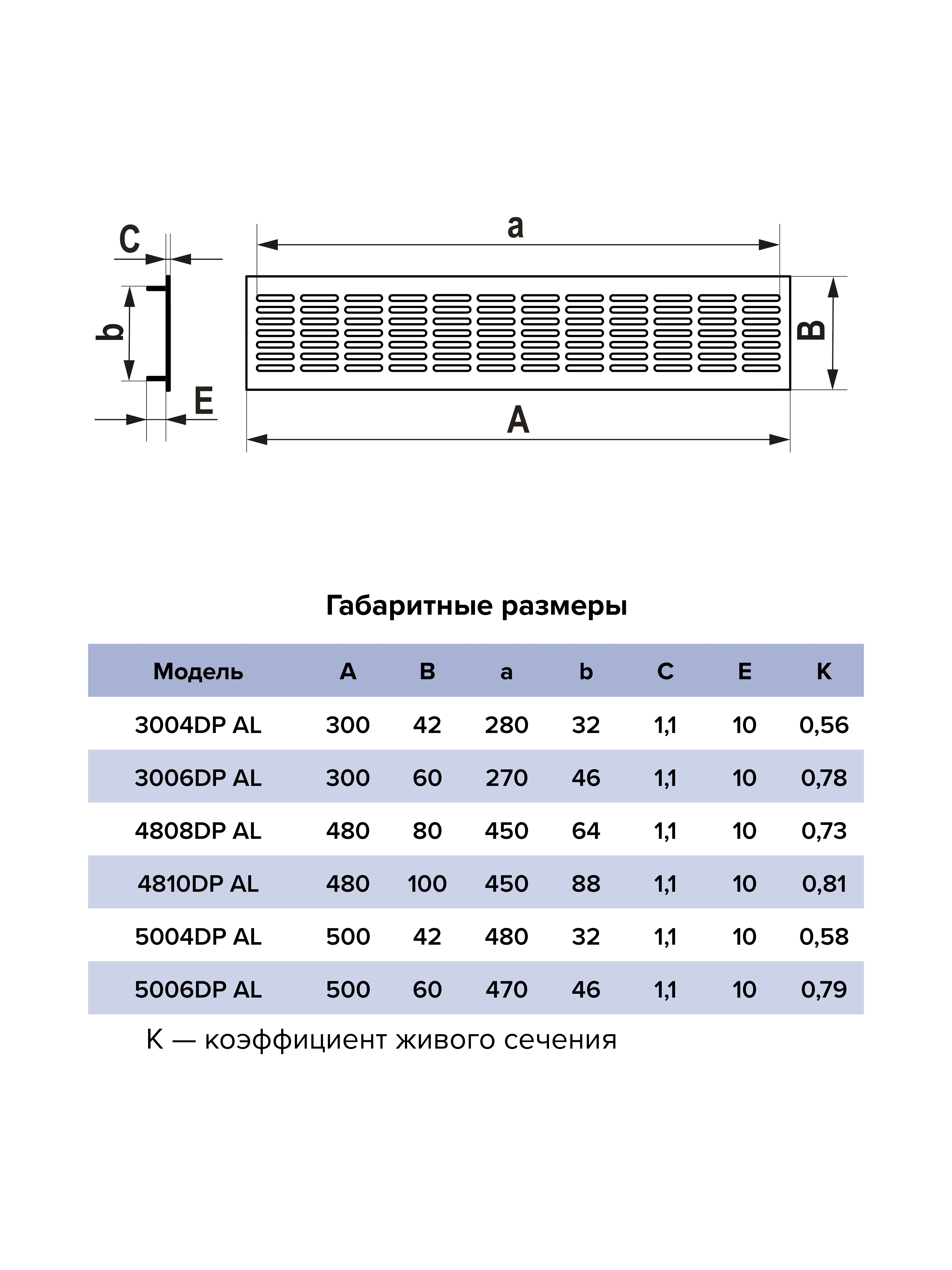 картинка Решетка вентиляционная DP AL переточная 300x42 алюминий White ERA от магазина sp-market