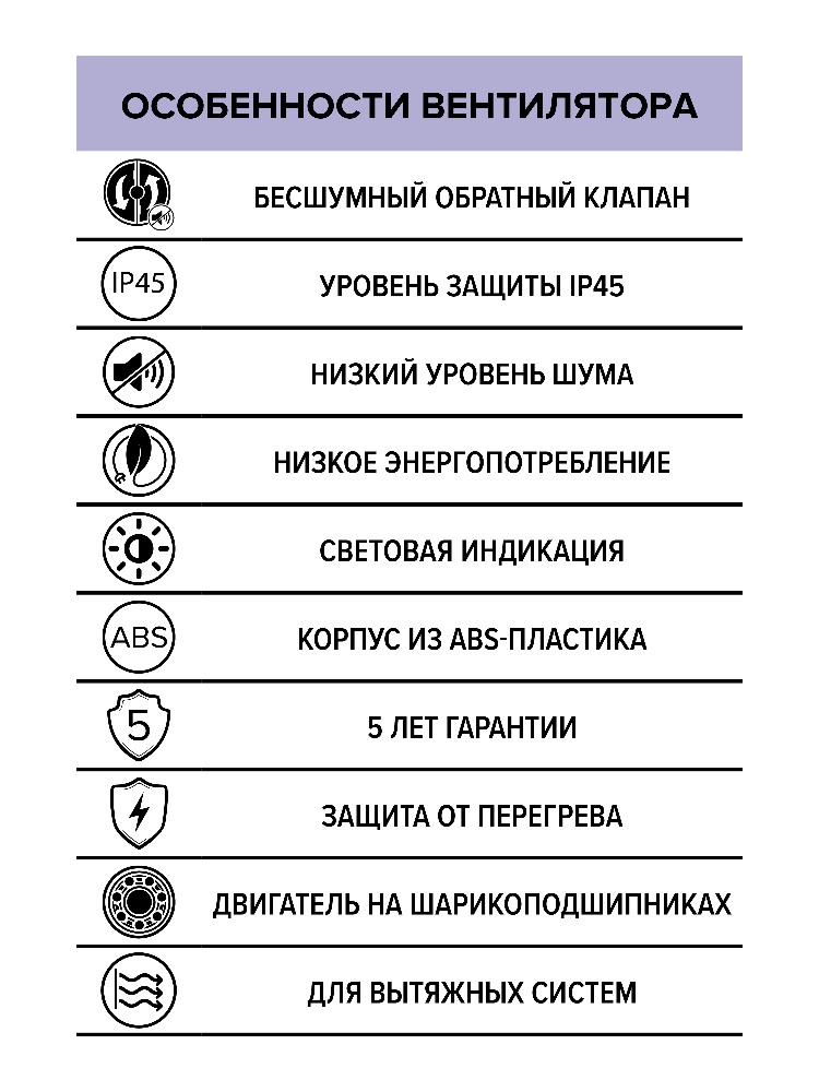 картинка Вентилятор накладной AEON D100 обр.клапан DICITI от магазина sp-market
